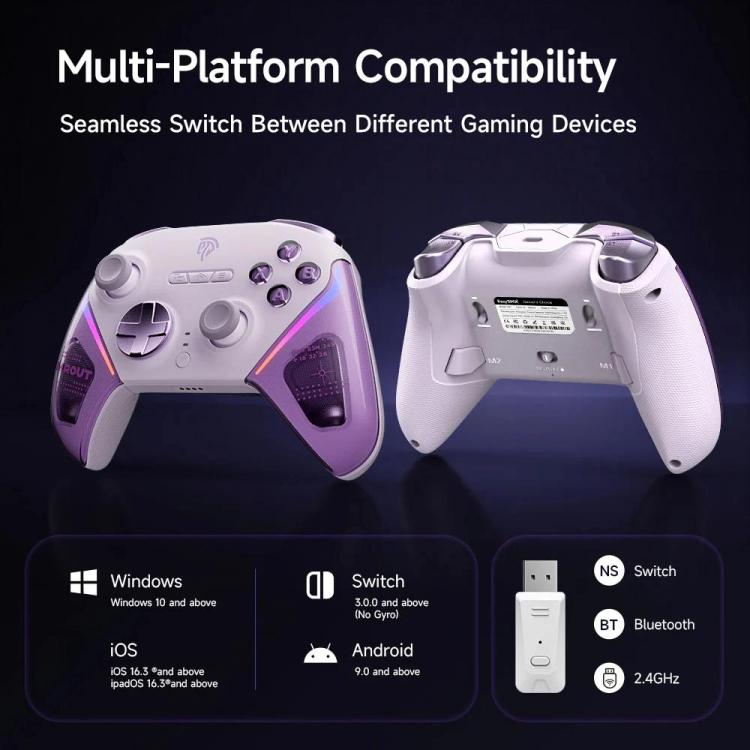 EasySMX D10 Wireless Gaming Controller with Dual-Mode Triggers & TMR Hall Effect Joysticks Charging Dock for PC/Switch/Phone/Steam