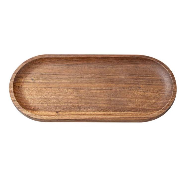 Cassia Wood Tea Tray Fruit Dessert Plate, Ellipse Small, Ellipse Medium, Ellipse Large, Square Small, Square Large