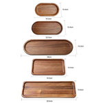 Cassia Wood Tea Tray Fruit Dessert Plate, Ellipse Small, Ellipse Medium, Ellipse Large, Square Small, Square Large