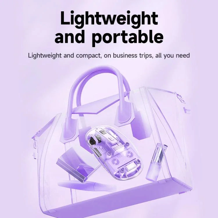 IMICE T400 4 Keys 1600DPI Dual-Mode Mouse Transparent Bluetooth Charging Wireless Silent Mice