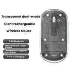 IMICE T400 4 Keys 1600DPI Dual-Mode Mouse Transparent Bluetooth Charging Wireless Silent Mice