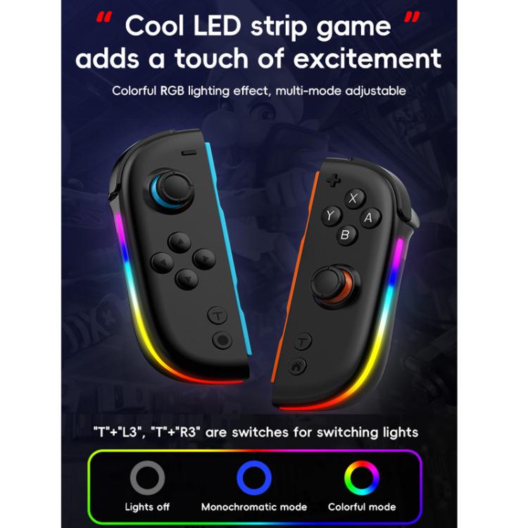 For Nintendo Switch JOY-05 Split Controllers TMR Hall Effect Joysticks, 6-Axis Motion & RGB Lighting