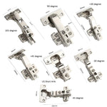 Cabinet Door Hinges Hydraulic Damp Buffer Furniture Hinges, 165-degree Full-Cover Straight Arm, 165-degree Half-Cover Medium Bend, 165-degree No-Cover Large Bend, 90-degree Flat-Mount 180-degree, Positive 45-degree, Positive 30-degee Hydraulic         ...