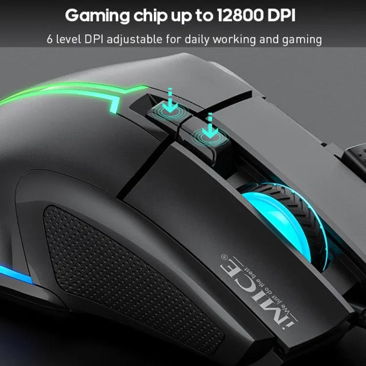 IMICE T50 8 Keys 12800DPI Wired Gaming Mouse With Adjustable DPI And RGB Lighting
