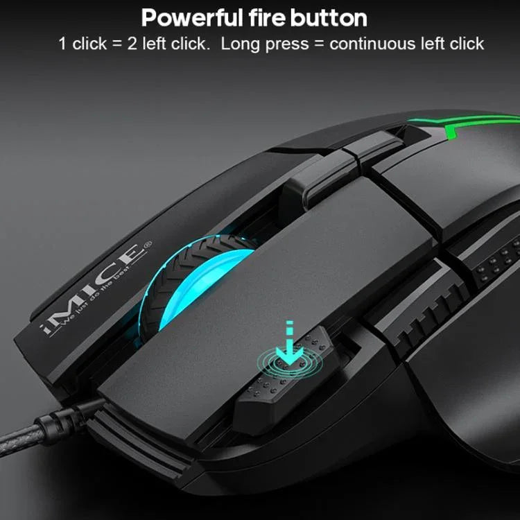 IMICE T50 8 Keys 12800DPI Wired Gaming Mouse With Adjustable DPI And RGB Lighting