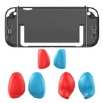 For Nintendo Switch 2 Split Design Crystal PC Protective Case with 3 Sizes Ergonomic Grips, Clear+ Red Blue, Clear+Green Blue, Clear+Black, Clear Black+Red Blue, Clear Black+Green Blue, Clear Black+Black