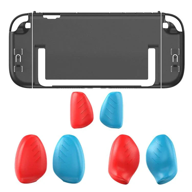 For Nintendo Switch 2 Split Design Crystal PC Protective Case with 3 Sizes Ergonomic Grips, Clear+ Red Blue, Clear+Green Blue, Clear+Black, Clear Black+Red Blue, Clear Black+Green Blue, Clear Black+Black