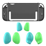 For Nintendo Switch 2 Split Design Crystal PC Protective Case with 3 Sizes Ergonomic Grips, Clear+ Red Blue, Clear+Green Blue, Clear+Black, Clear Black+Red Blue, Clear Black+Green Blue, Clear Black+Black