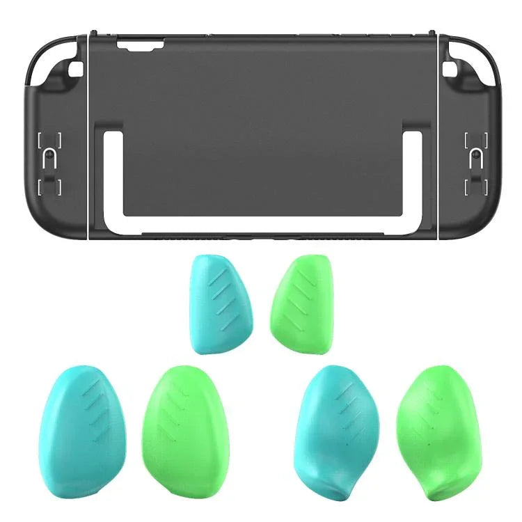 For Nintendo Switch 2 Split Design Crystal PC Protective Case with 3 Sizes Ergonomic Grips, Clear+ Red Blue, Clear+Green Blue, Clear+Black, Clear Black+Red Blue, Clear Black+Green Blue, Clear Black+Black