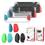 For Nintendo Switch 2 Split Design Crystal PC Protective Case with 3 Sizes Ergonomic Grips, Clear+ Red Blue, Clear+Green Blue, Clear+Black, Clear Black+Red Blue, Clear Black+Green Blue, Clear Black+Black