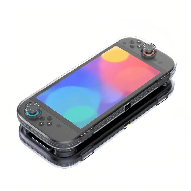 For Nintendo Switch 2 Console Crystal Storage Case Organizer Anti-Scratch Travel Box With 14 Game Card Slots, Host case Clear White, Host case Clear Black