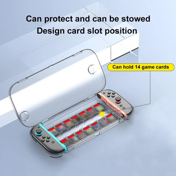 For Nintendo Switch 2 Console Crystal Storage Case Organizer Anti-Scratch Travel Box With 14 Game Card Slots, Host case Clear White, Host case Clear Black
