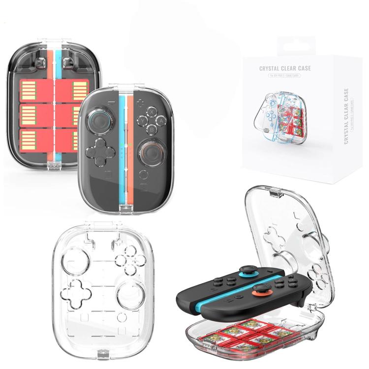 For Nintendo Switch 2 Joy-Con Controllers Crystal Clear Hard Case with 6 Game Card Storage Slots