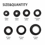 260pcs /Set Double-Sided O-Ring Rubber Sealing Waterproof Conduit Rings, 260pcs /Set