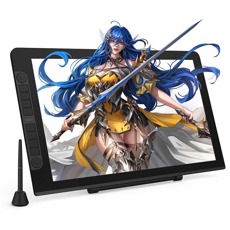 شاشة رسم رقمية VEIKK VK2200PRO مقاس 21.5 بوصة شاشة رسم يدوية إلكترونية متوافقة مع الهاتف المحمول، قابس الاتحاد الأوروبي، قابس الولايات المتحدة، قابس المملكة المتحدة