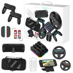 For Nintendo Switch 2 JYS Accessory Bundle Kit with Carrying Case, Charging Dock, Protective Shell, Desktop Stand, Steering Wheel, Grip, etc, JYS-NS2293