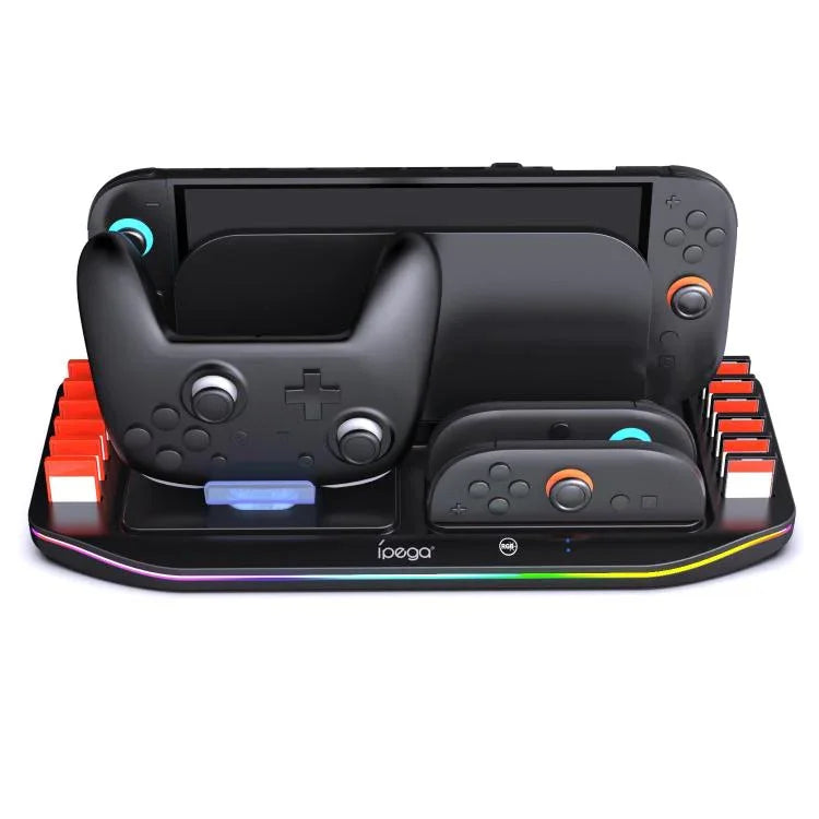 ipega Charging Dock for Nintendo Switch 2 Joy-Con & Pro Controller with RGB Lighting Game Card Holder, PG-SW2048
