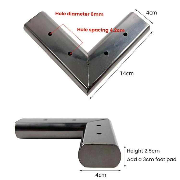 3cm Thick Stainless Steel Sofa Support Heightening Pad, Black Linear Shape, Black Figure-of-Seven Shape, Silver Linear Shape, Silver Figure-of-Seven Shape