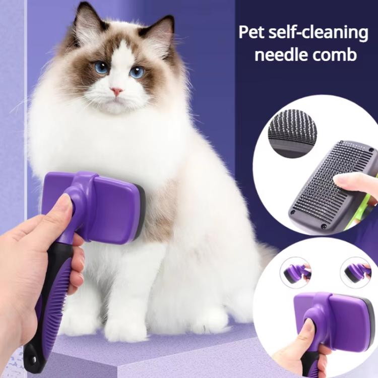 Pet Deshedding Brush for Cats & Dogs 1-Click Release Hair Remover Tool Grooming Brush, Small, Large