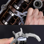 Stainless Steel Multi-Purpose Clamp Screwdriver Portable EDC Tool Bottle Opener, 9 In 1