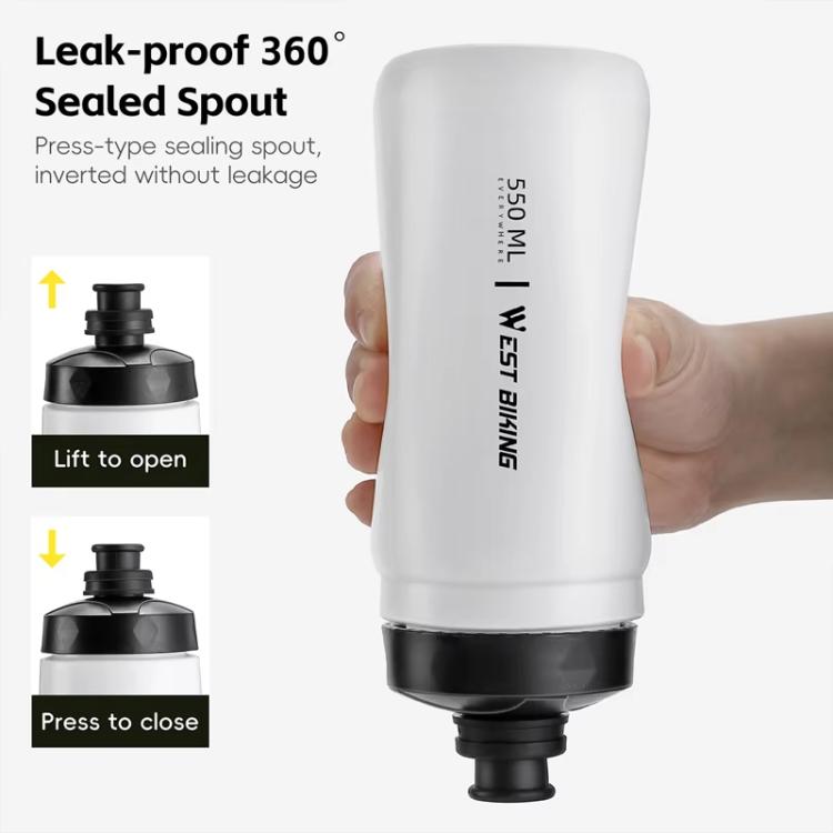 WEST BIKING 720ml Bike Water Bottle for Cycling Leak-Proof Squeeze Design Portable Sports Hydration Bottle, 720ml Yellow, 720ml White, 720ml White Wide, 720ml Yellow Wide