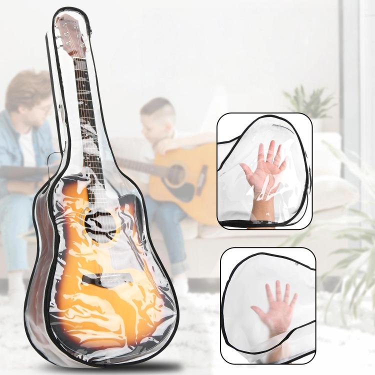 40-41 Inch Electric Guitar Dust Cover Transparent TPU Gig Bag With Dual Zippers Protective Storage Case, 40-41 Inch