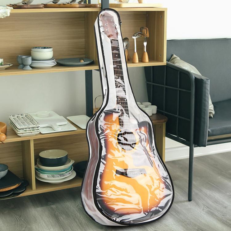 40-41 Inch Electric Guitar Dust Cover Transparent TPU Gig Bag With Dual Zippers Protective Storage Case, 40-41 Inch