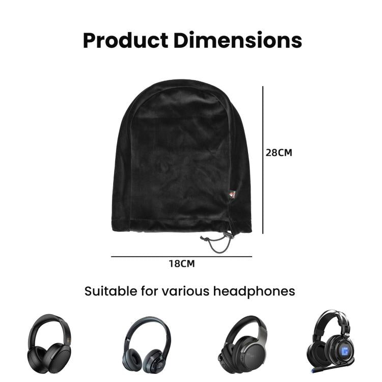 Universal Headphone Storage Case Dustproof Drawstring Bag With Ultra-Soft Short Plush, Drawstring Bag