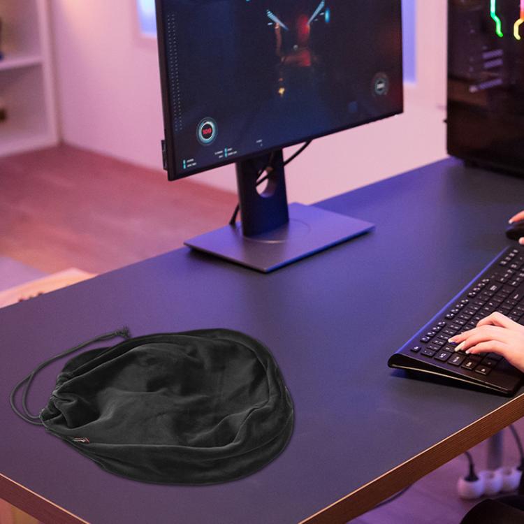 Universal Headphone Storage Case Dustproof Drawstring Bag With Ultra-Soft Short Plush, Drawstring Bag