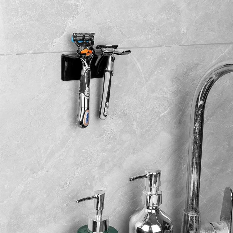 Self-Adhesive Acrylic Bathroom Wall Razor Storage Stand, 1pc, 2pcs