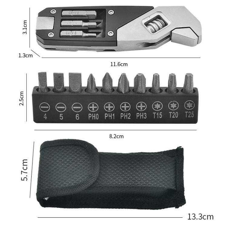 Folding Hex Key Screwdriver Stainless Steel Adjustable Wrench EDC Multi-Function Tools, 8 In 1