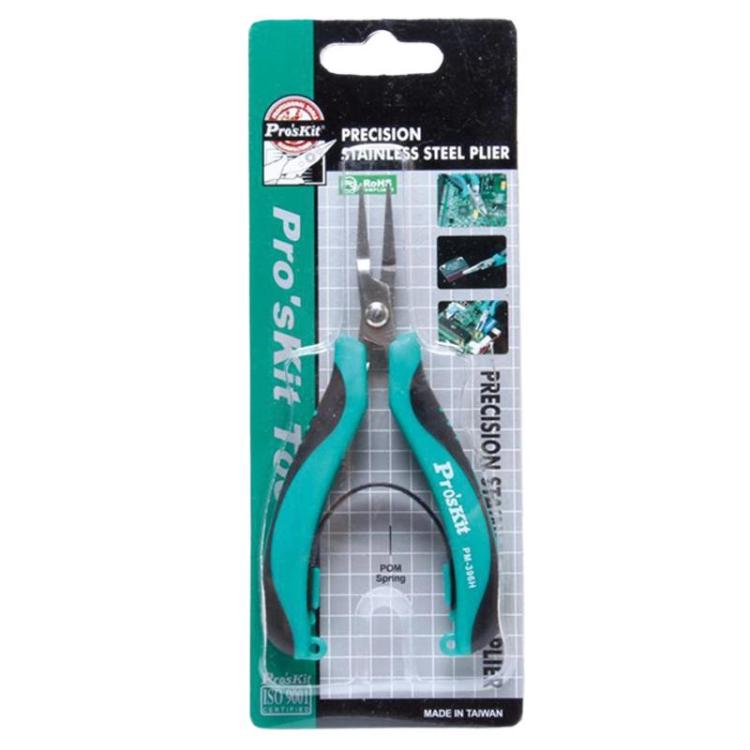 ProsKit PM-396H Stainless Steel Non-Toothed Flat-Nose Pliers Precision Electronic Flat-Jaw Pliers, PM-396H
