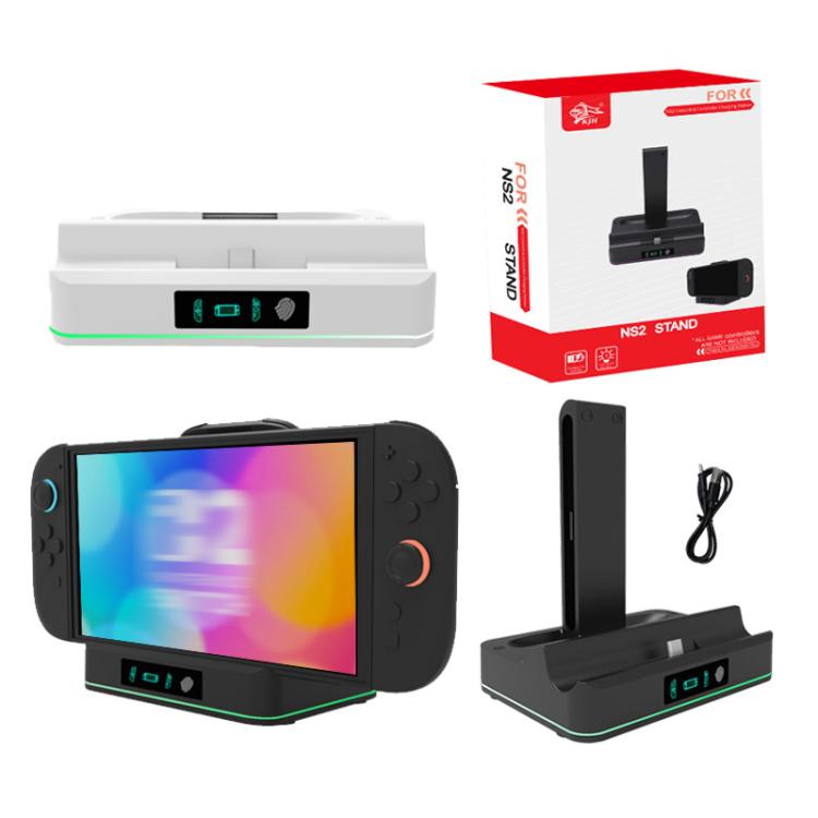 For Nintendo Switch 2 & Joy-Con Controllers KJH Charging Dock With Ambient Lighting, PG-SW2130 White, PG-SW2130 Black
