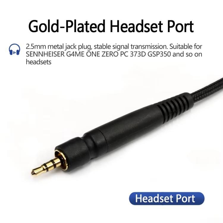 2m Tuning Edition Headphone Cable For Sennheiser GAME ONE / GAME ZERO / PC 373D / GSP350 / GSP500 / GSP600, Single Plug, Dual Plug