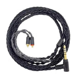 1.2m 8 Core Single Crystal Copper Silver Plated MMCX Headphone Upgrade Cable, For Shure SE215 / SE535 / SE846 / UE900, Black 2.5mm Balance, Black 4.4mm Balance, Transparent 2.5mm Balance, Transparent 3.5mm Stereo, Transparent 4.4mm Balance