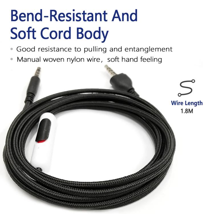 For Alienware AW920H Gaming Headset Cable Audio Microphone Cable, 1.8m