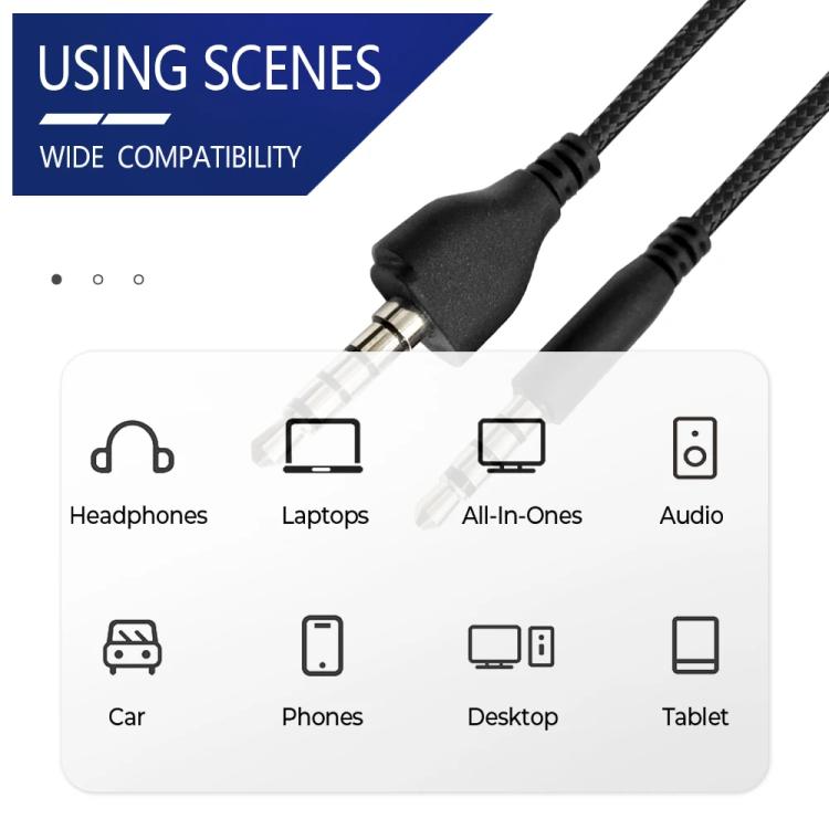 For Alienware AW920H Gaming Headset Cable Audio Microphone Cable, 1.8m