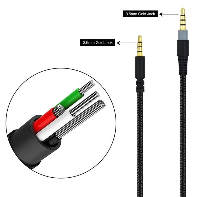For Kingston HyperX Cloud Alpha / Mix 3.5mm Male To Male Headset Recorder Cable, ZS0295
