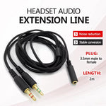 For Razer Kraken V2 3.5mm Male To Female 2 In 1 Extension Cable Audio Adapter, ZS0190