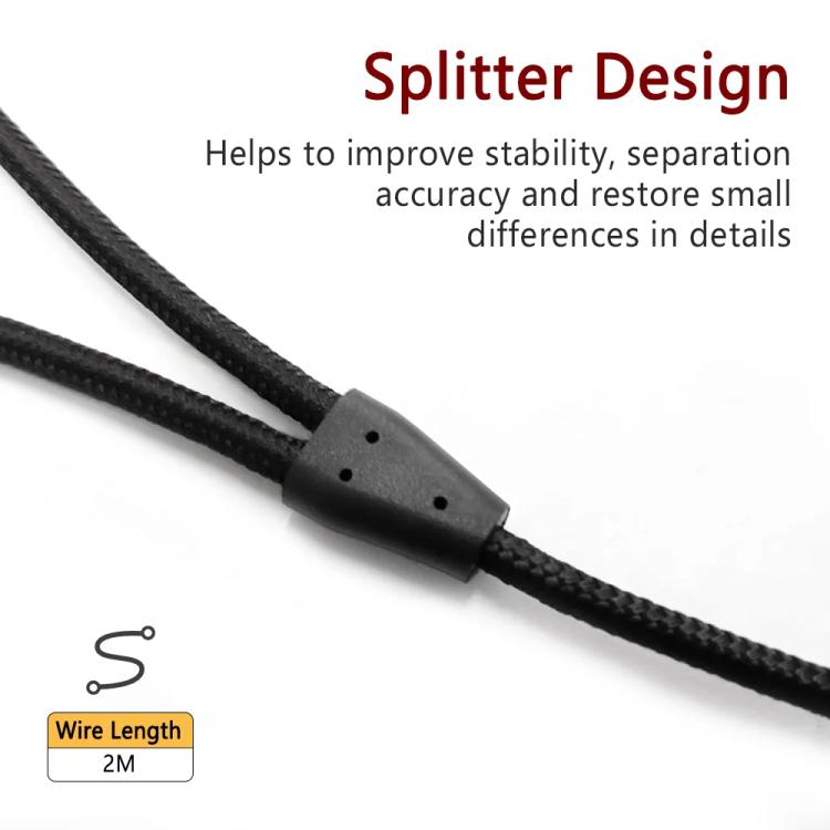 For Razer Kraken V2 3.5mm Male To Female 2 In 1 Extension Cable Audio Adapter, ZS0190