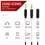 For Razer Kraken V2 3.5mm Male To Female 2 In 1 Extension Cable Audio Adapter, ZS0190