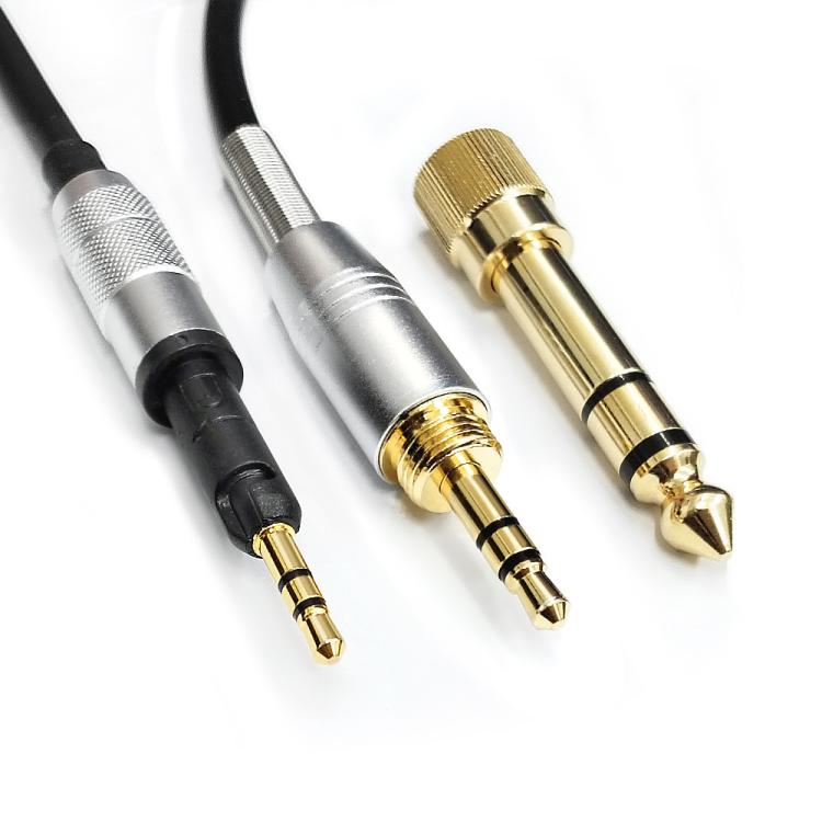 2.5mm To 3.5mm+6.35mm Plug 1.5m Spring-Loaded Headphone Cable,For Sennheiser HD6 / HD8 / HD7 / HD598, ZS0245