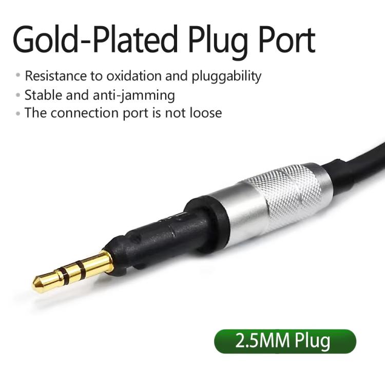 2.5mm To 3.5mm+6.35mm Plug 1.5m Spring-Loaded Headphone Cable,For Sennheiser HD6 / HD8 / HD7 / HD598, ZS0245