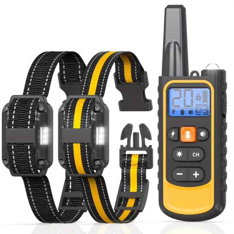 Remote Control Dog Barking Control With Shock Collar, Yellow One-To-One, Yellow One-To-Two, Orange One-To-One, Black One-To-One