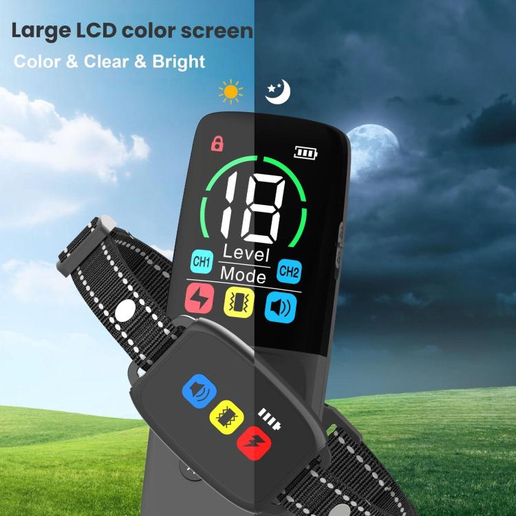 Remote-controlled Color Screen Dog Barking Control Device, Electric Shock, Non-electric Shock