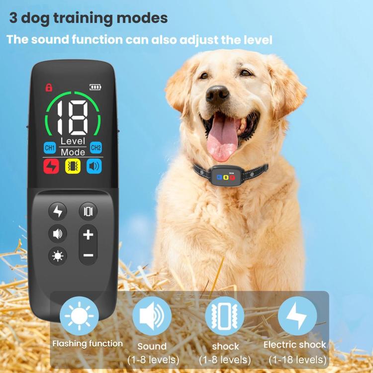 Remote-controlled Color Screen Dog Barking Control Device, Electric Shock, Non-electric Shock