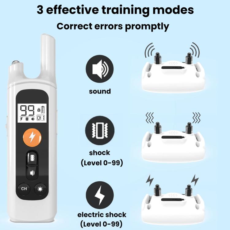 Remote Control Dog Barking Control Device Rechargeable Waterproof Electric Shock Collar, One To One, One To Two