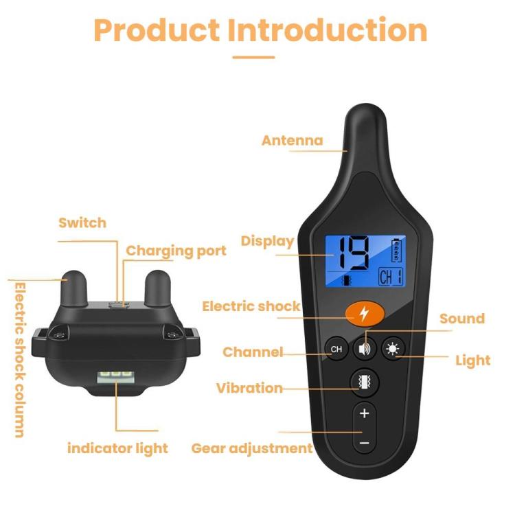Remote Control Dog Training Device With Electric Shock Collar