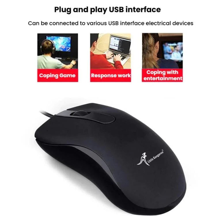 Little Kangaroo DS-917 1000DPI Ergonomic Optical Wired Mouse Laptop Mouse For Office Gaming, DS-917 USB