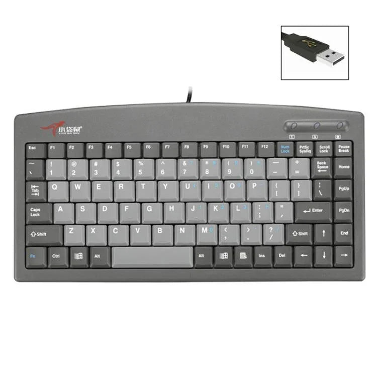 Little Kangaroo DS-9827 88 Key Wired Keyboard With Magnetic Ring Laptop Industrial Office Keyboard, PS2, USB